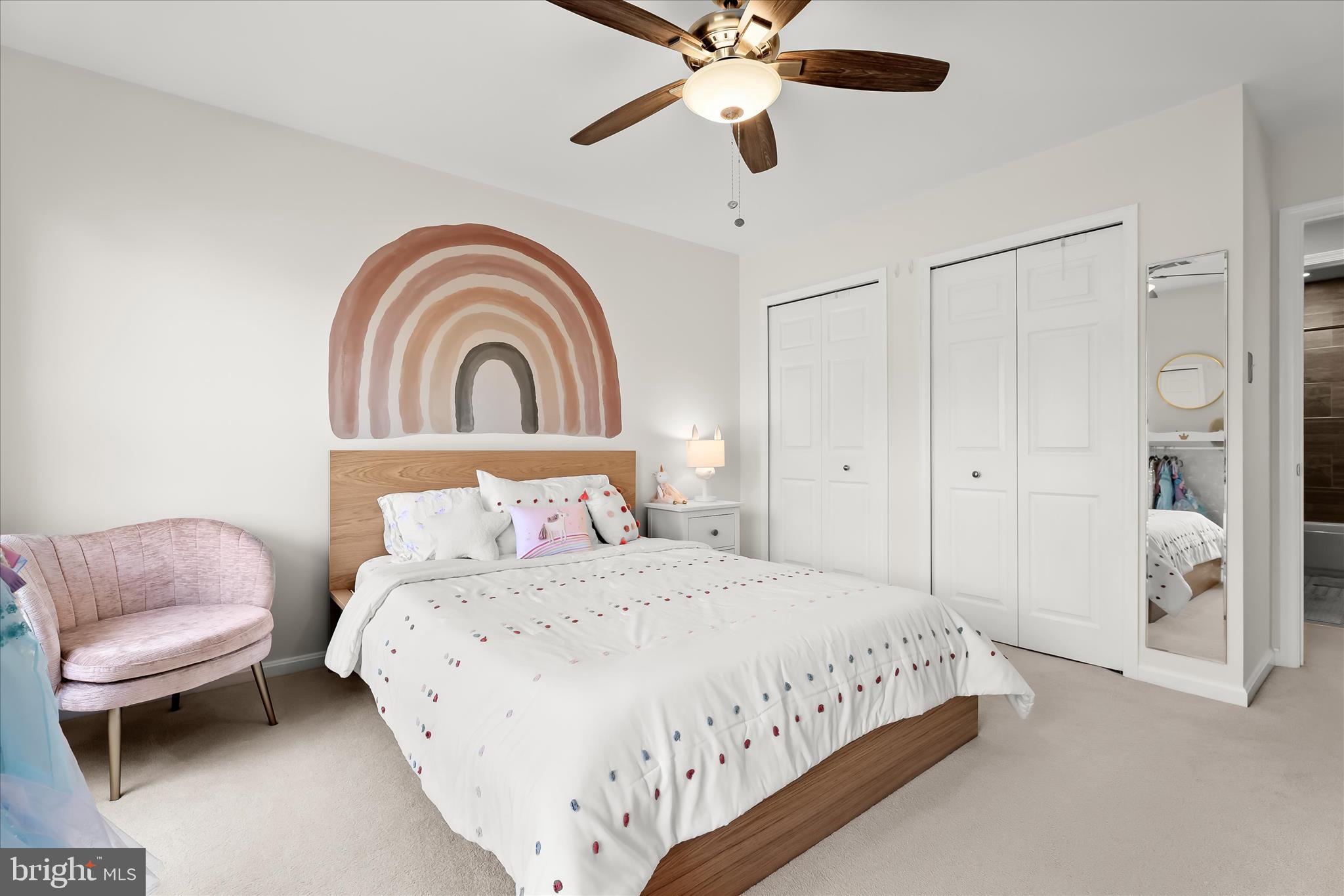 22 Farm Ridge Court Baldwin, MD 21013 - Photo 38 of 57 a bedroom with a bed and a chandelier