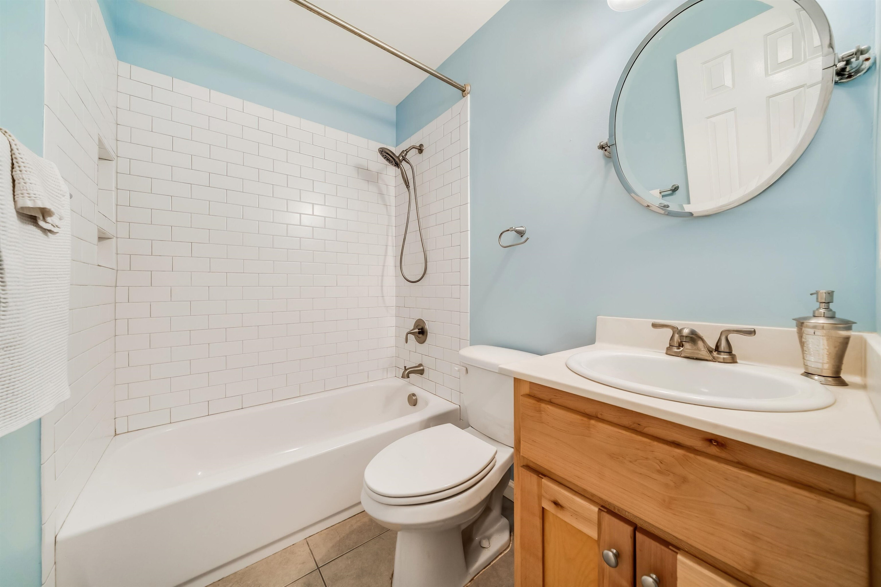 2890 Wycliff Road Raleigh, NC 27607 - Photo 15 of 16 Tiled Secondary Bathroom