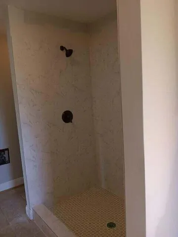 a close up of a shower