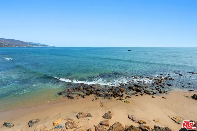 a view of beach and ocean