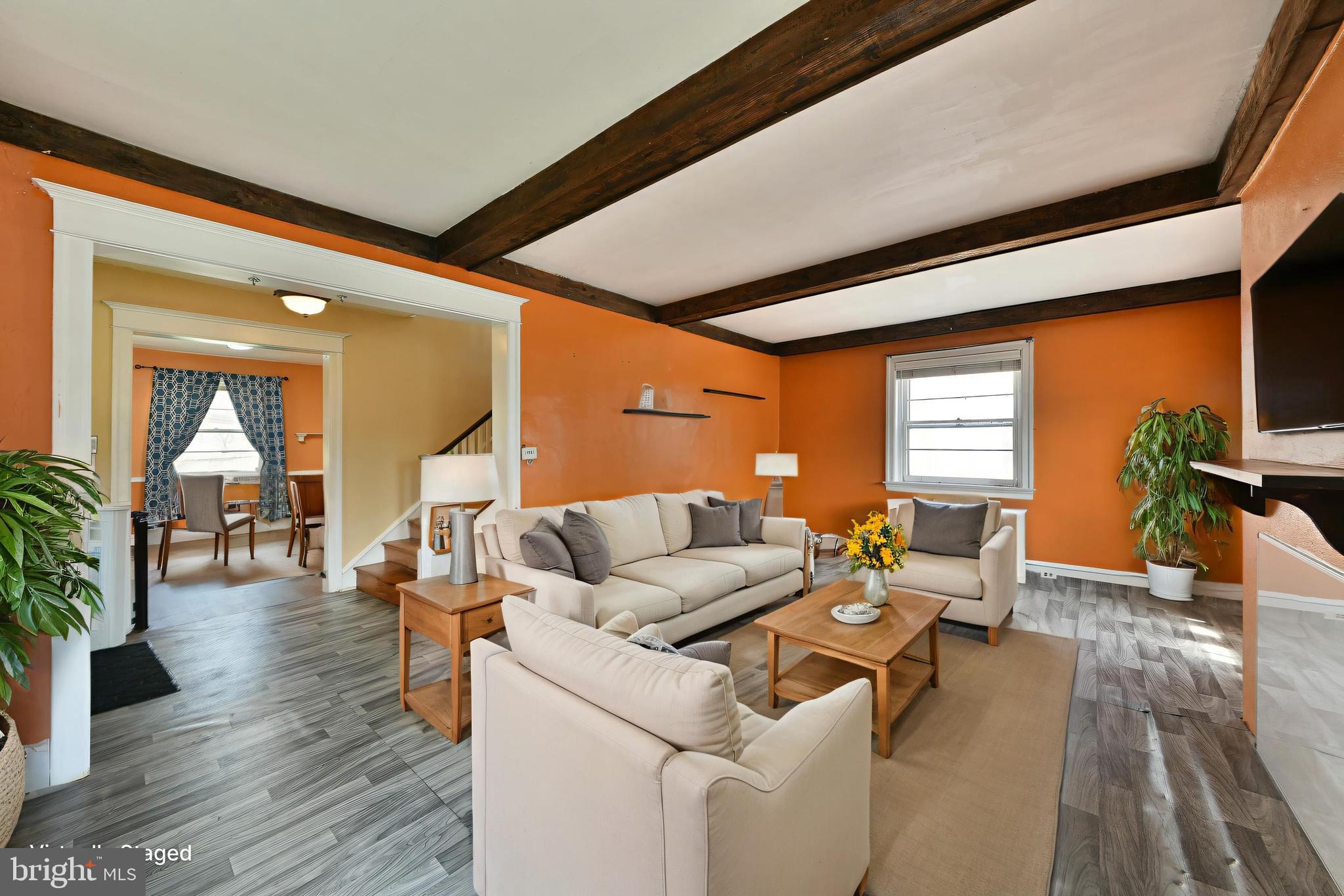 205 Church Road Elkins Park, PA 19027 - Photo 7 of 21 Open Layout Living Room - VStaged