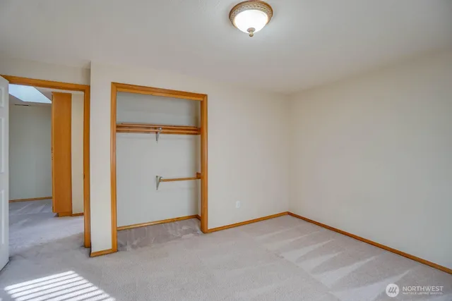 an empty room with closet