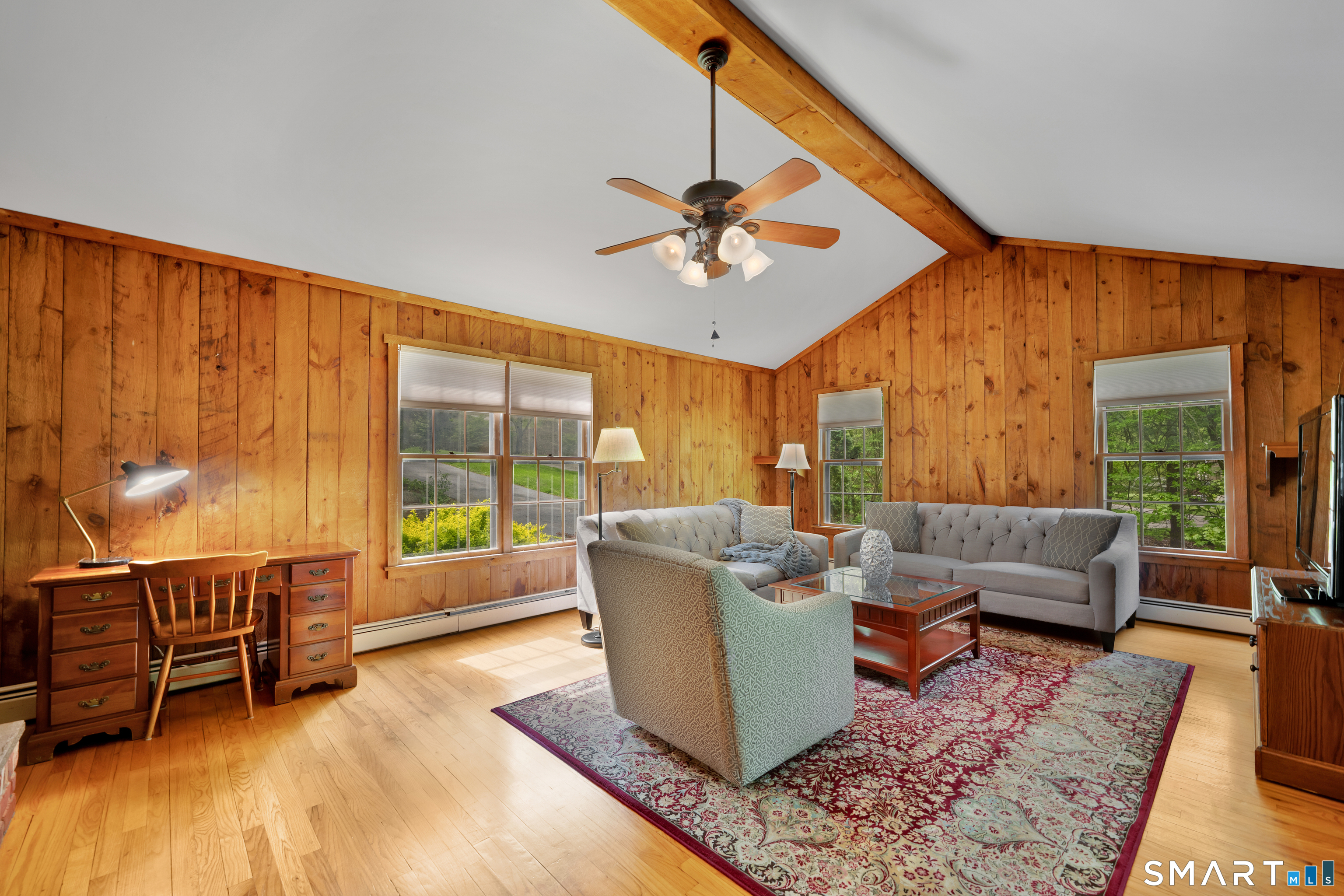 78 Benedict Road Monroe, CT 06468 - Photo 13 of 40 Vaulted Ceiling and warm wood paneling