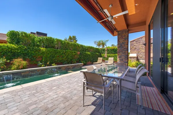 a outdoor view with a sitting space