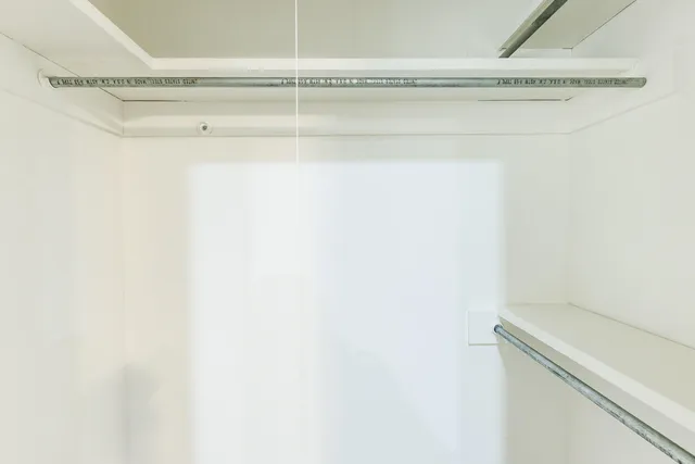 a close up view of racks on the wall