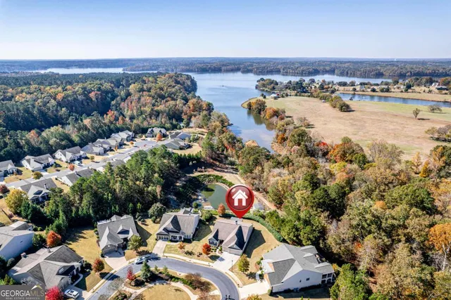 an aerial view of multiple house