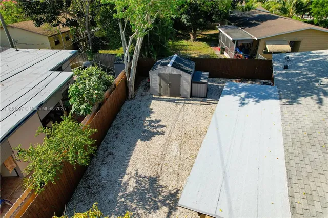 an aerial view of a house