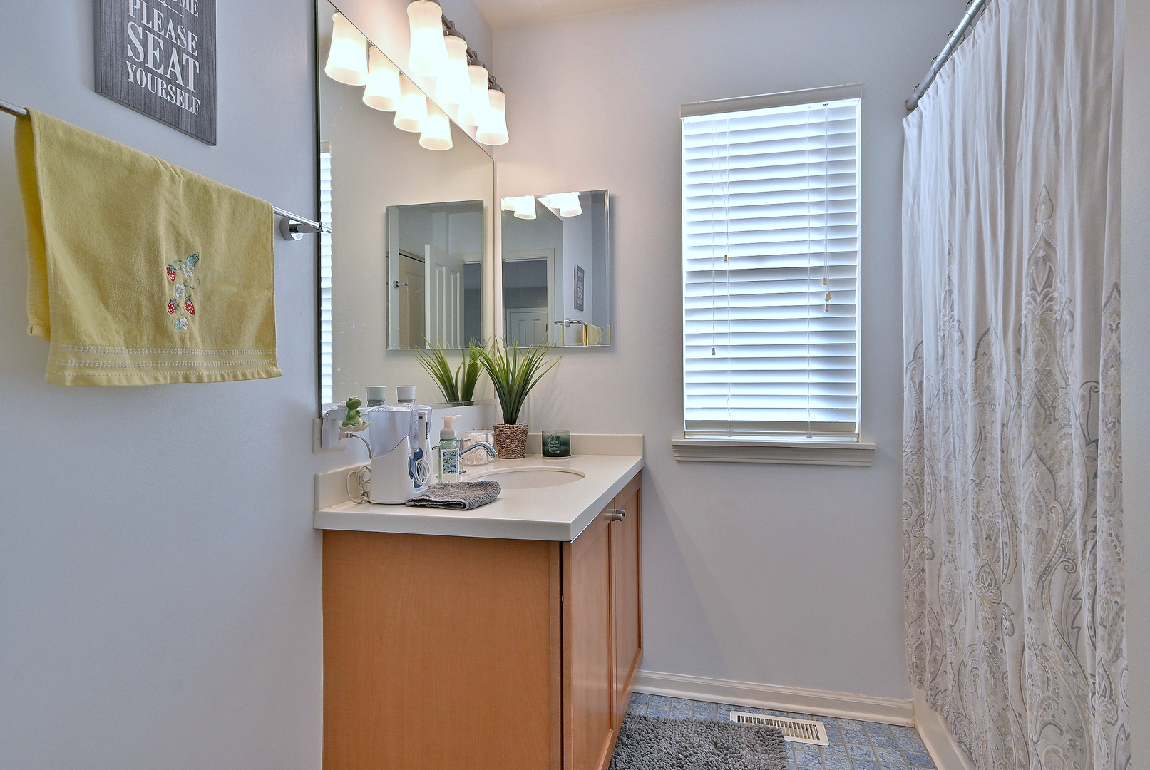 579 Homestead Court Aurora, IL 60506 - Photo 32 of 45 a bathroom with a sink a mirror and a window