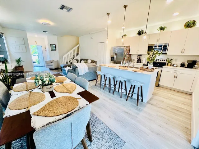 a large kitchen with lots of counter space