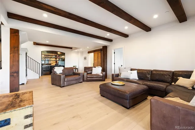 a living room with furniture and a couch