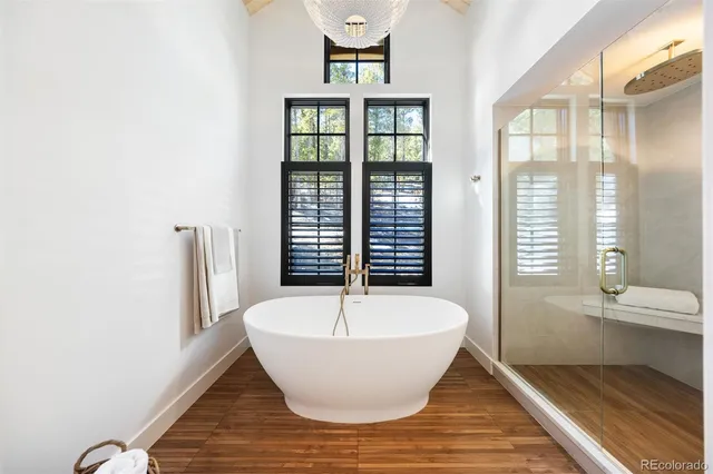 a view of a living room and wooden floor