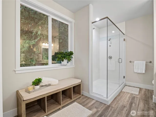 a workspace with furniture and window