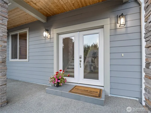 a view of a room with garage