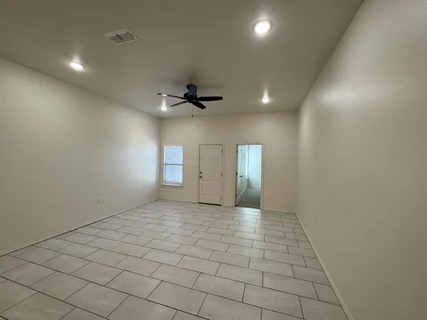 a view of a livingroom with a window