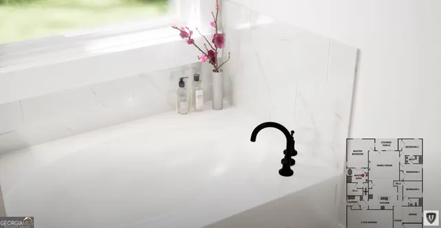 a close view of a faucet a sink and tap