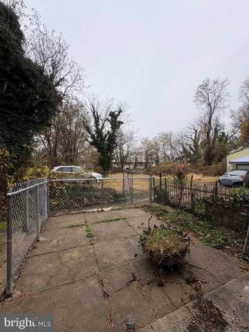 a view of a yard with a tree