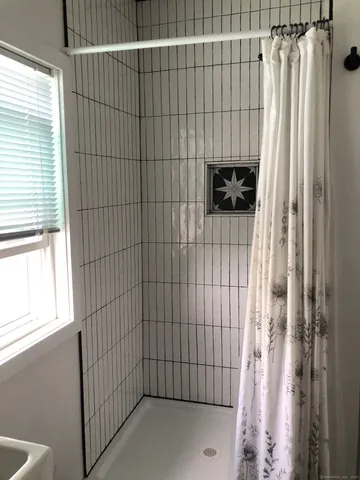 a bathroom with a shower