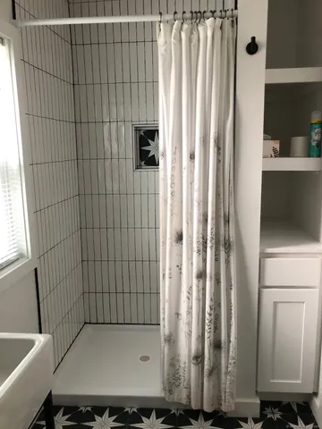 a bathroom with a shower