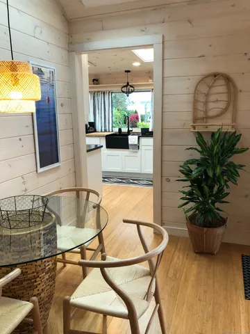 a view of a backyard with a garden and plants