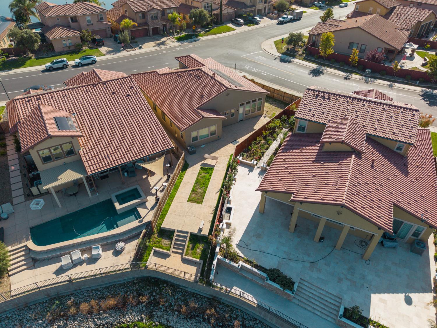 4129 Castellina Way Manteca, CA 95337 - Photo 47 of 58 an aerial view of a house with garden space and street view