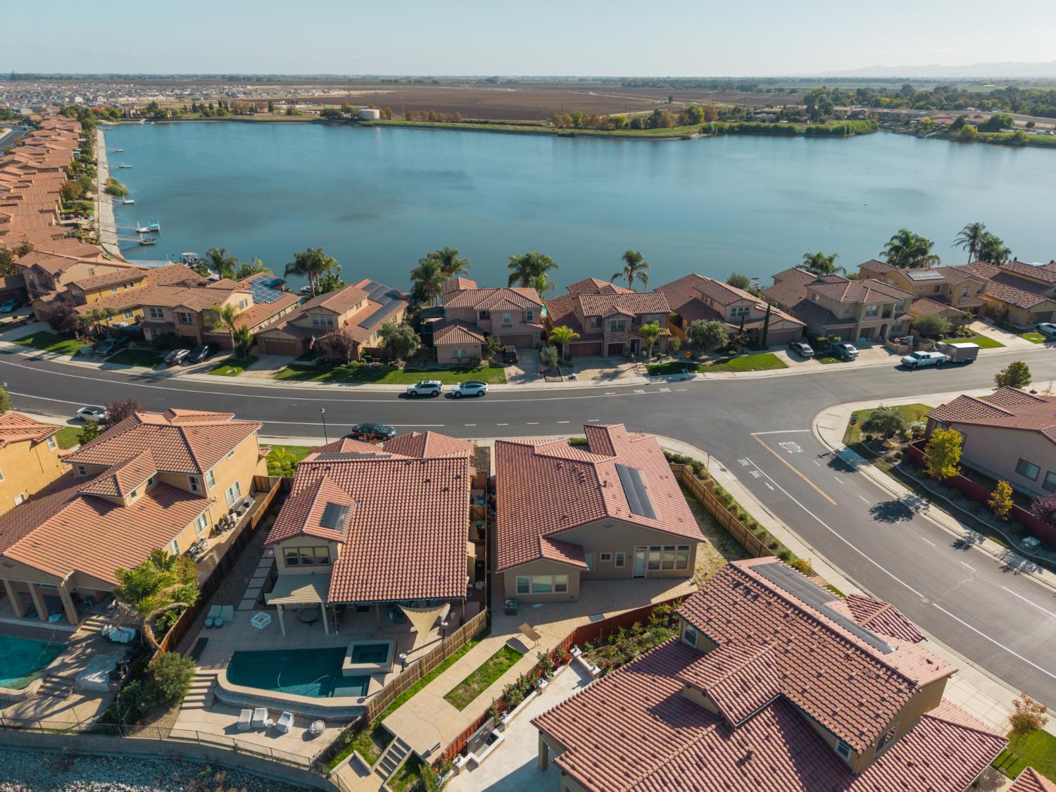 4129 Castellina Way Manteca, CA 95337 - Photo 50 of 58 an aerial view of a house with a lake view