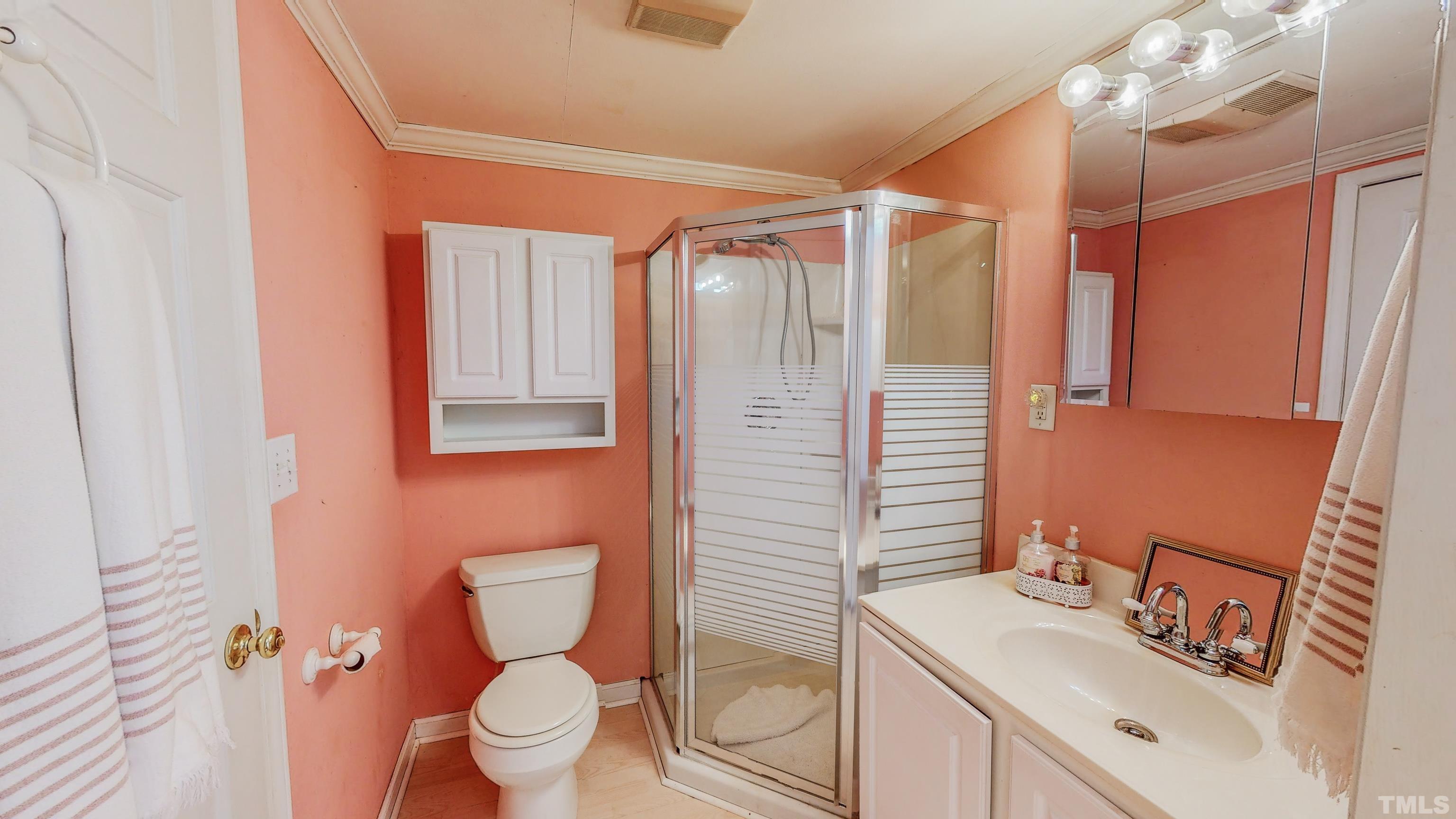 155 Hesters Store Road Roxboro, NC 27574 - Photo 26 of 77 a bathroom with a sink toilet vanity and shower