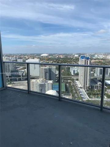 a view of roof deck with city view