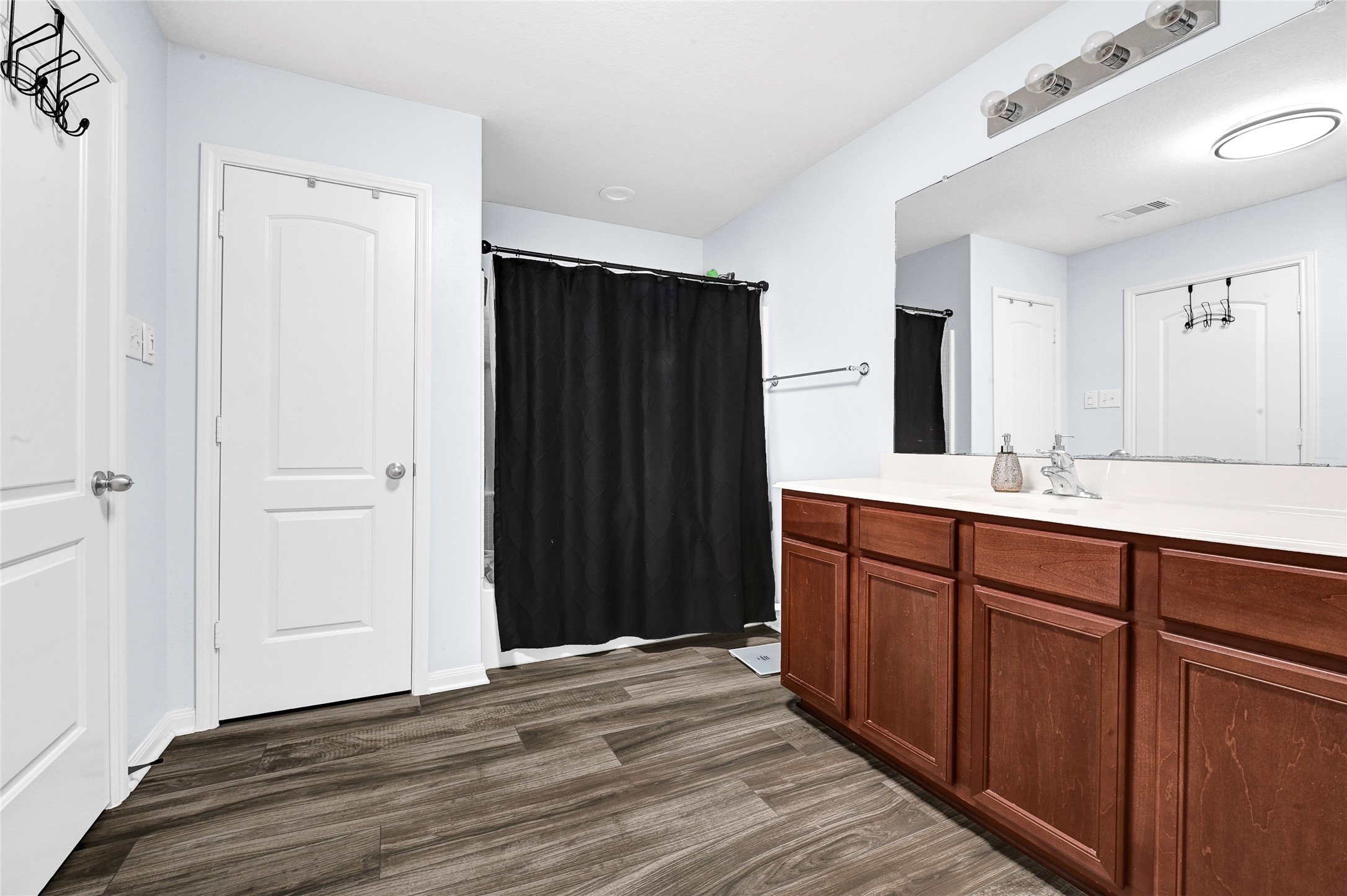 1802 Opal Peach Drive Rosharon, TX 77583 - Photo 19 of 35 a bathroom with a sink and a mirror