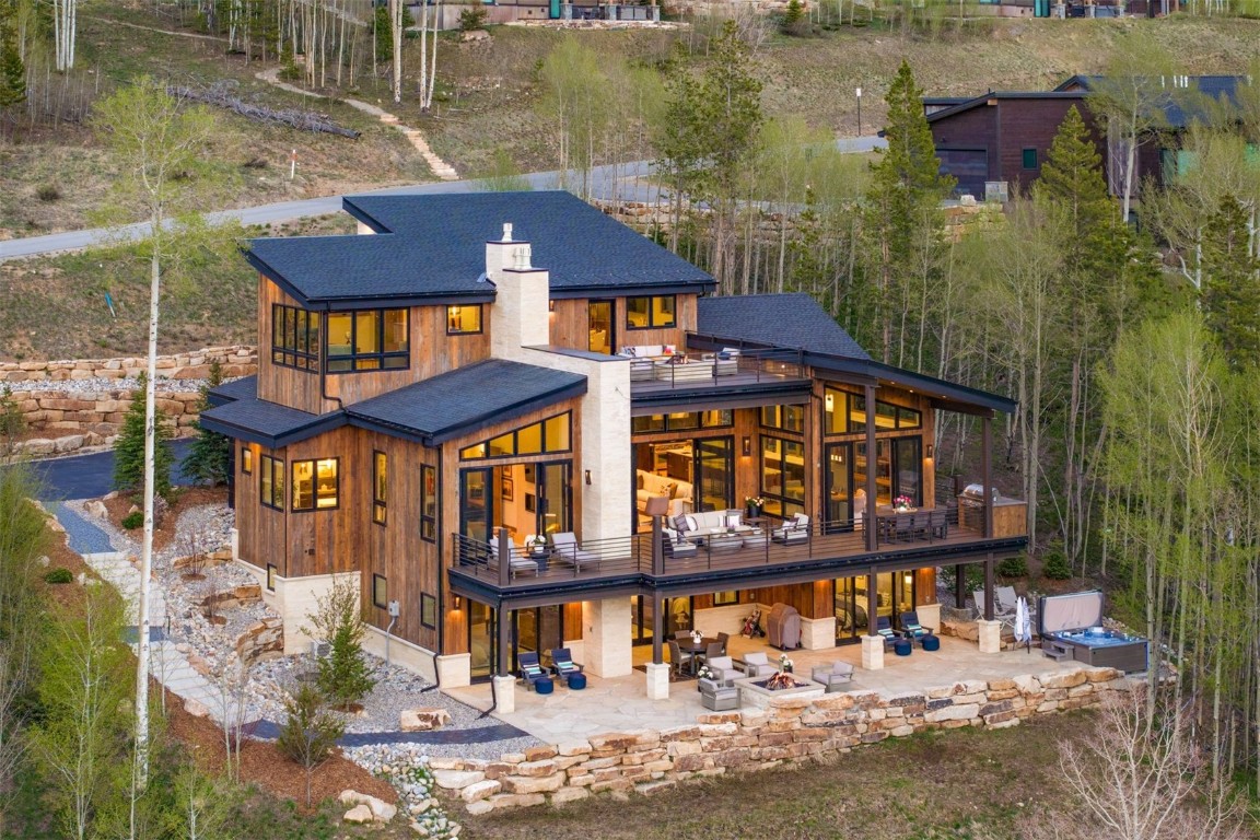 194 Angler Mountain Ranch Road Silverthorne, CO 80498 - Photo 49 of 50 an aerial view of a house with balcony and swimming pool