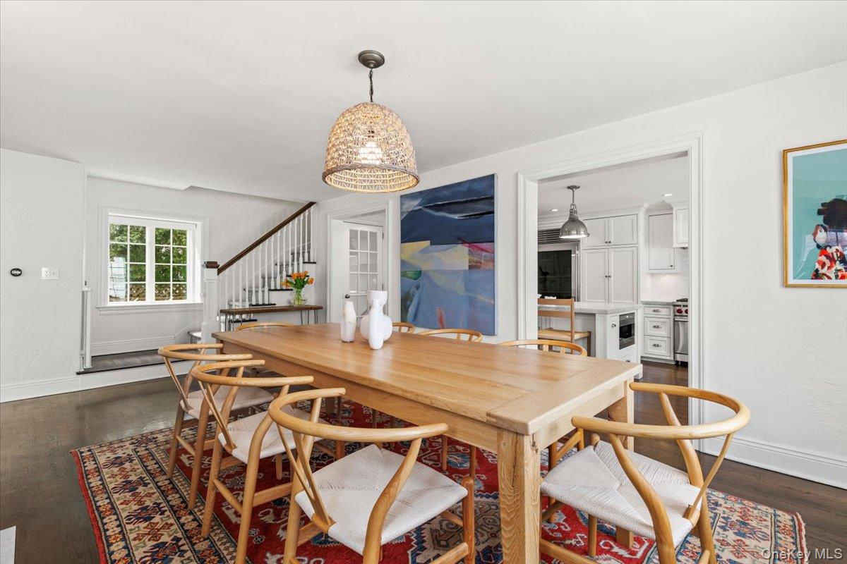 2 Cowles Avenue Rye, NY 10580 - Photo 8 of 35 a view of a dining room with furniture wooden floor and chandelier