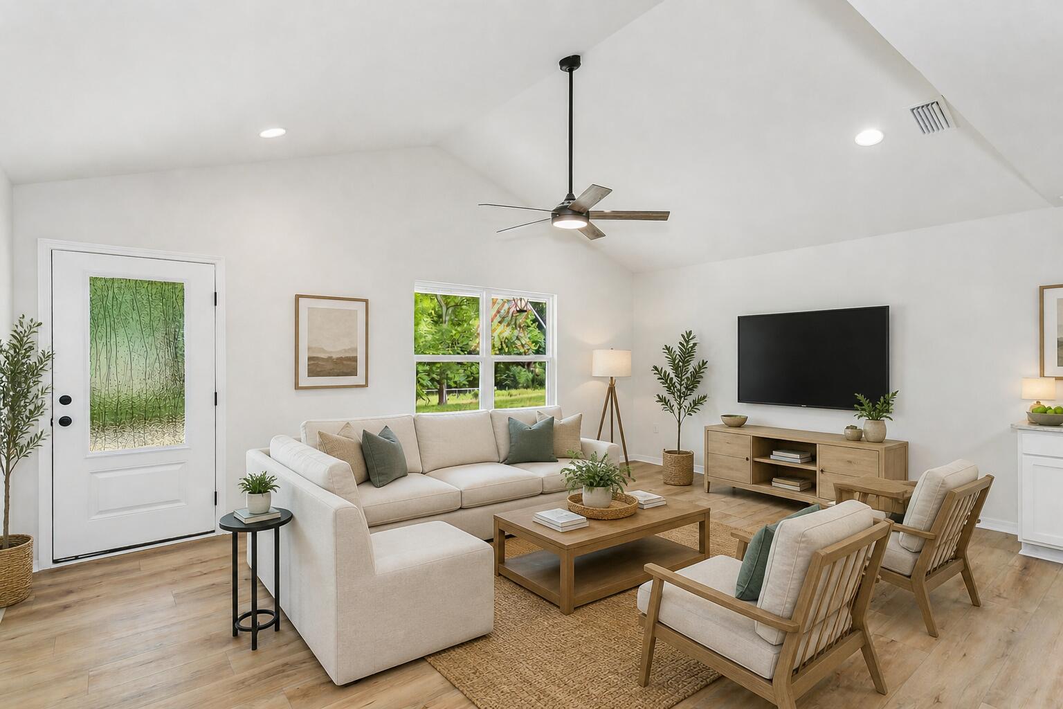8086 3rd Street Laurel Hill, FL 32567 - Photo 6 of 35 a living room with furniture and a flat screen tv