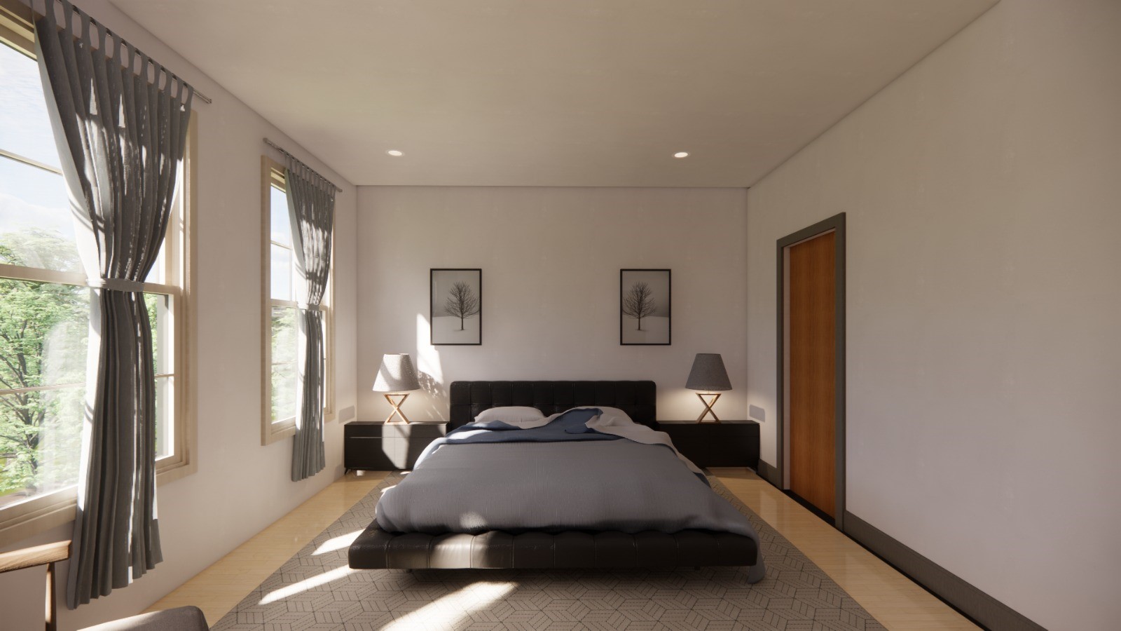 4111 Kolb Street Houston, TX 77007 - Photo 3 of 6 a bedroom with a bed and a large window