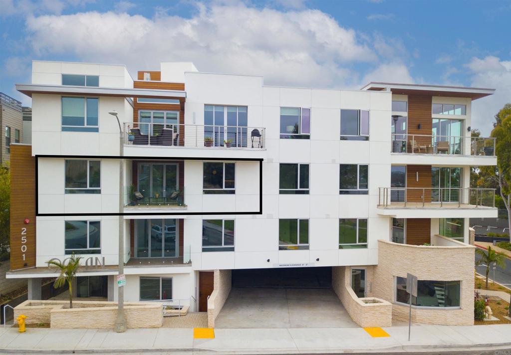 a view of a building with many windows