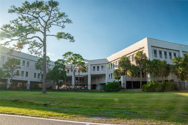 an aerial view of a building