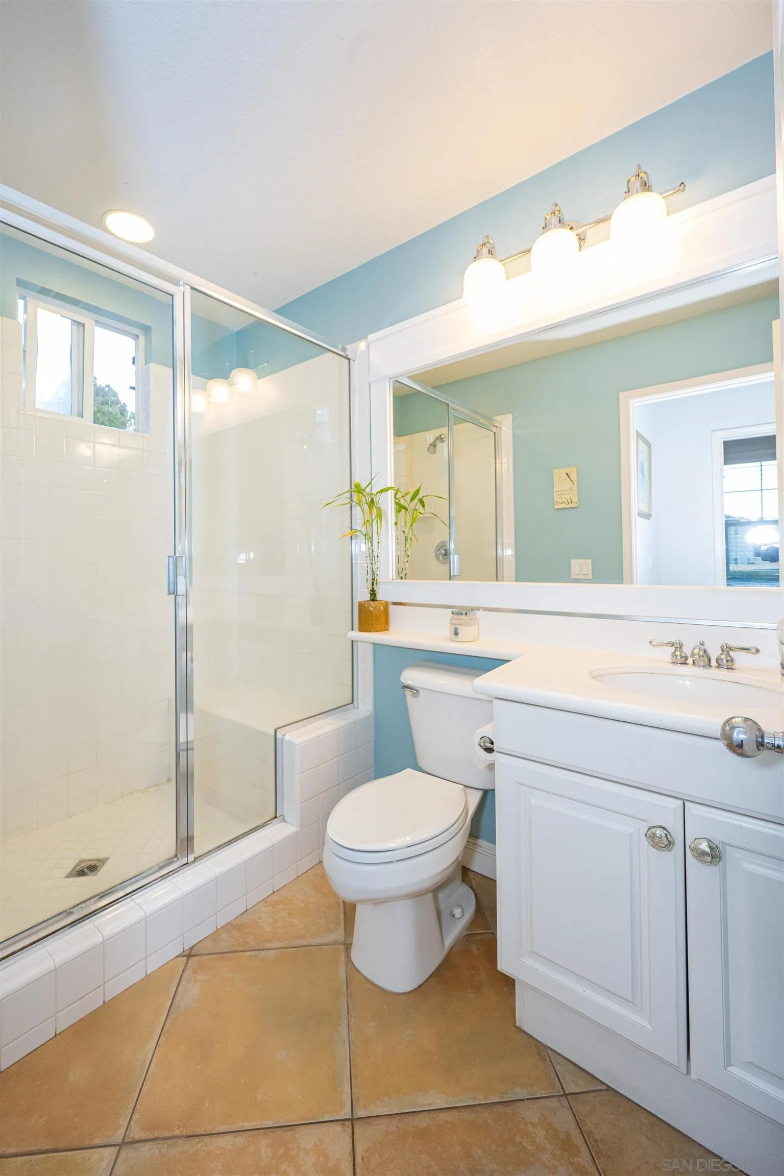 1540 Weatherly Road Carlsbad, CA 92011 - Photo 35 of 58 a bathroom with a toilet sink and a mirror