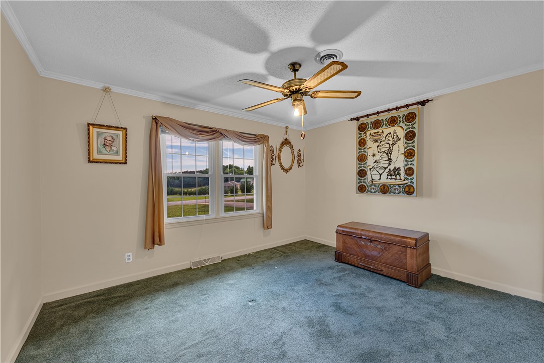 307 Calhoun Road Belton, SC 29627 - Photo 18 of 30 A windowed bedroom with carpeted floors, offering distant views of the surrounding landscape.