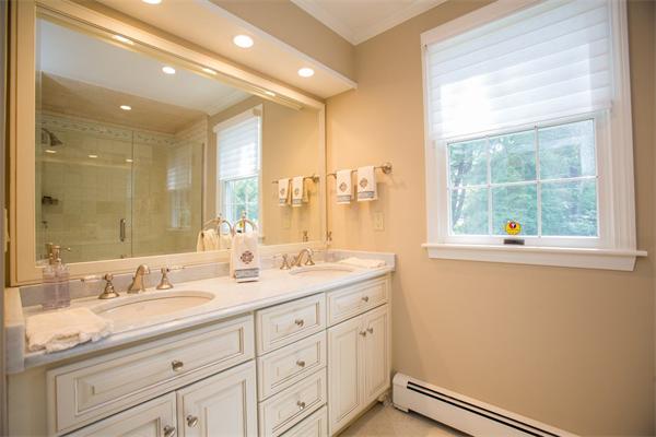 42 Bellevue Road Wellesley, MA 02481 - Photo 10 of 13 a bathroom with a granite countertop sink mirror and double