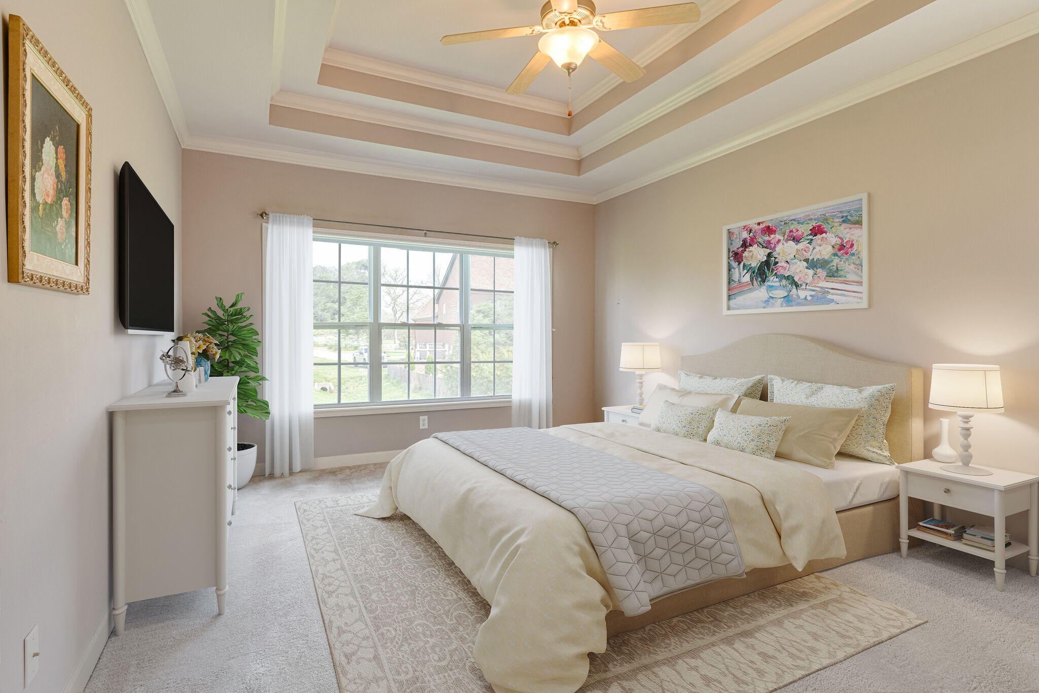 1028 Grider Drive Gallatin, TN 37066 - Photo 18 of 47 a bedroom with a large bed and a chandelier