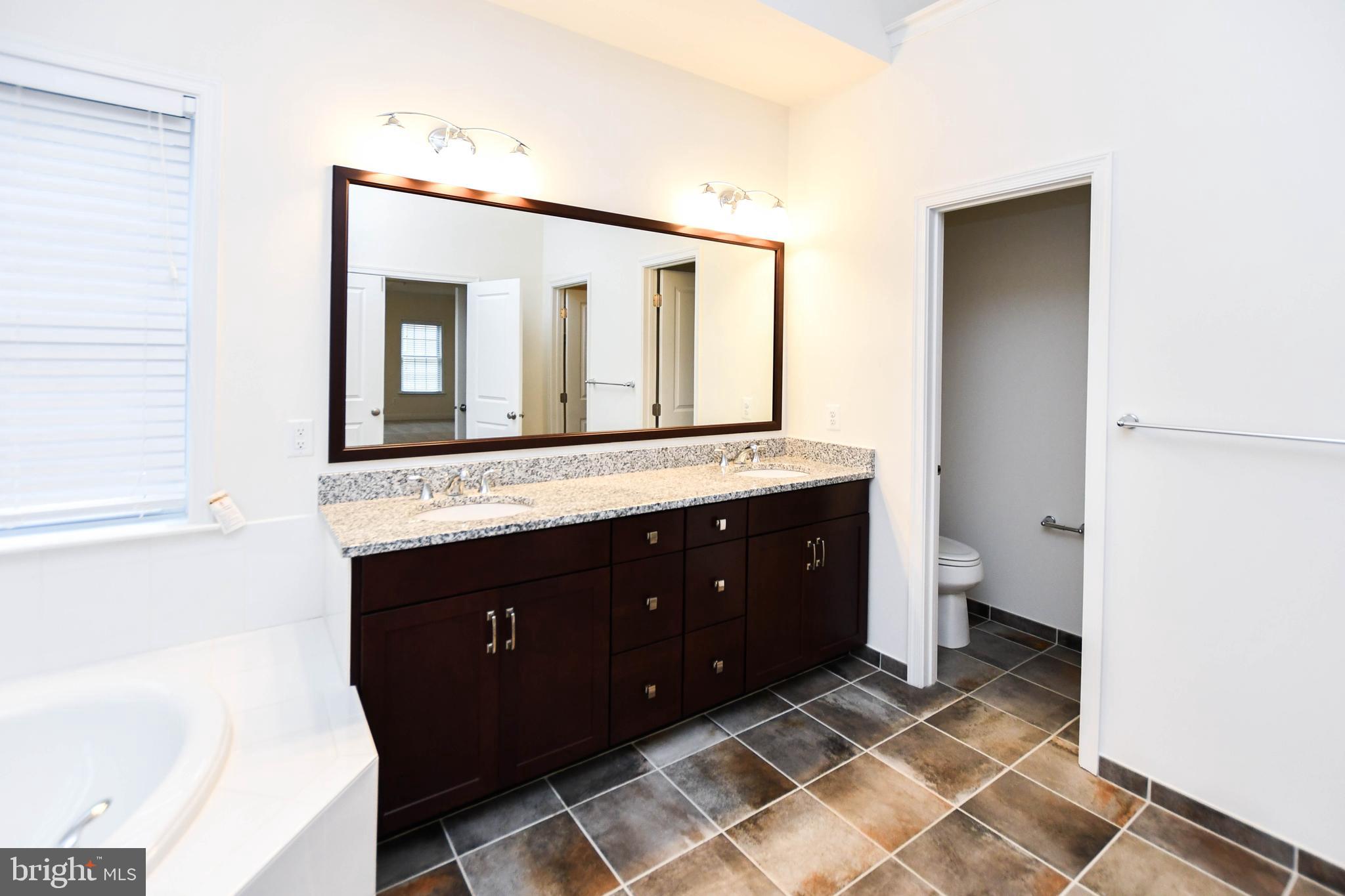 1610 Stream Valley Overlook Severn, MD 21144 - Photo 49 of 86 a spacious bathroom with a granite countertop sink and a mirror