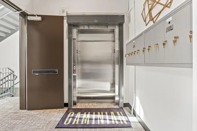 a view of an entryway with a door