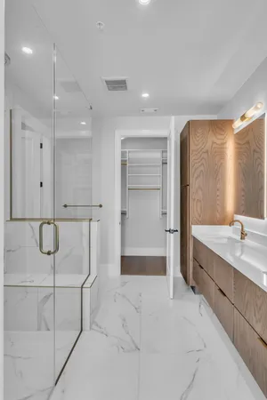 a close view of closet