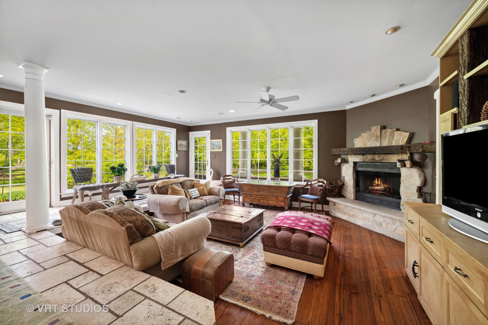 730 Glenview Road Glenview, IL 60025 - Photo 13 of 45 a living room with furniture large window and a flat screen tv