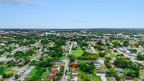 an aerial view of multiple house