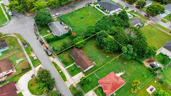 an aerial view of a house