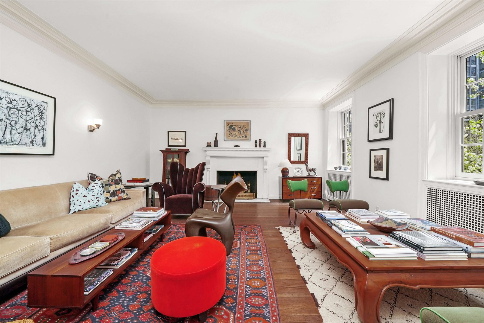 232 East Walton Place, Unit 3W Chicago, IL 60611 - Photo 9 of 50 a living room with furniture a rug and a fireplace