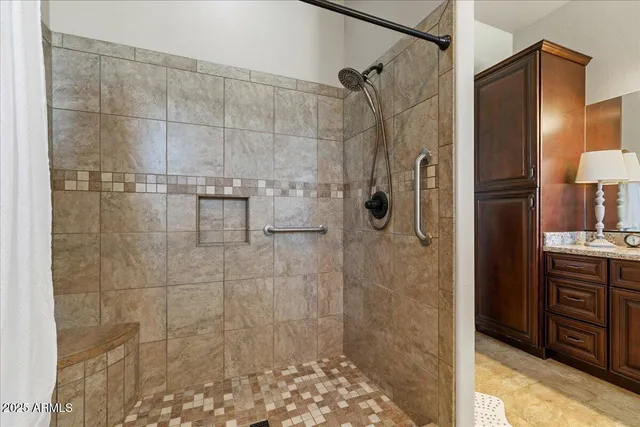 a bathroom with a shower