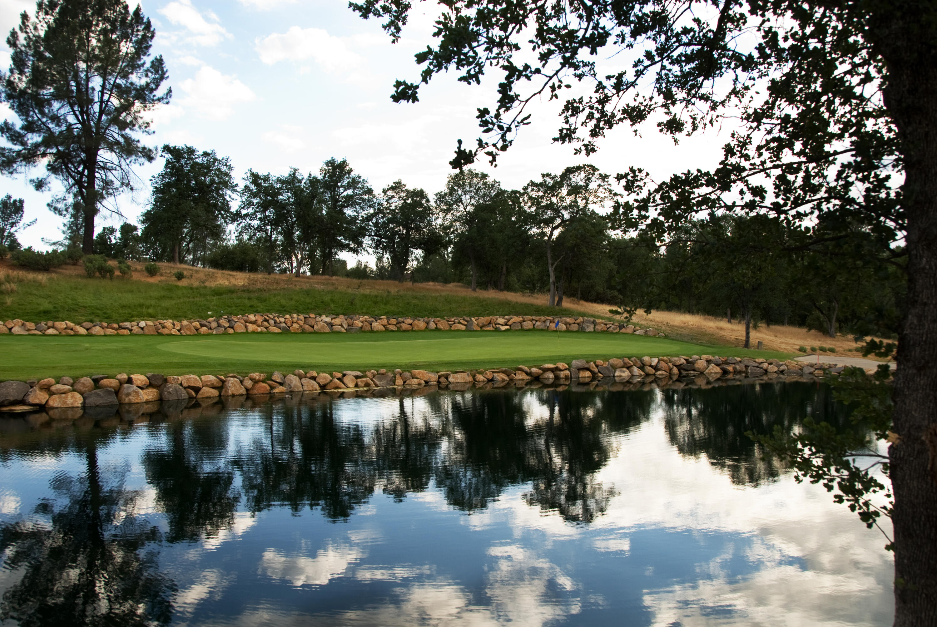 6014 Mid Drive Trail Redding, CA 96003 - Photo 15 of 15 a view of a lake with a yard and trees