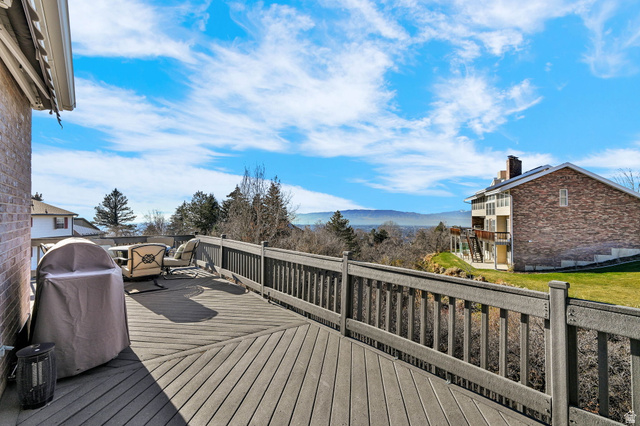 1085 Windsor Drive Provo, UT 84604 - Photo 63 of 83 Wooden terrace with a mountain view and grilling area