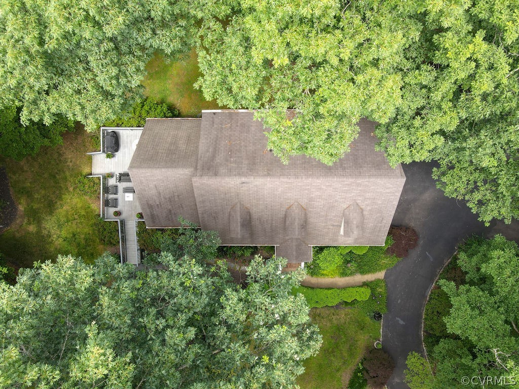 10200 Qualla Road Chesterfield, VA 23832 - Photo 45 of 47 an aerial view of a house with a yard and a large tree
