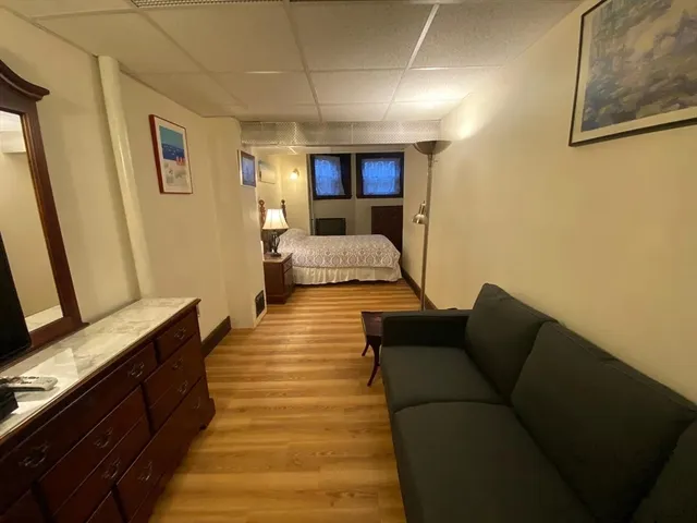 a living room with furniture and a couch